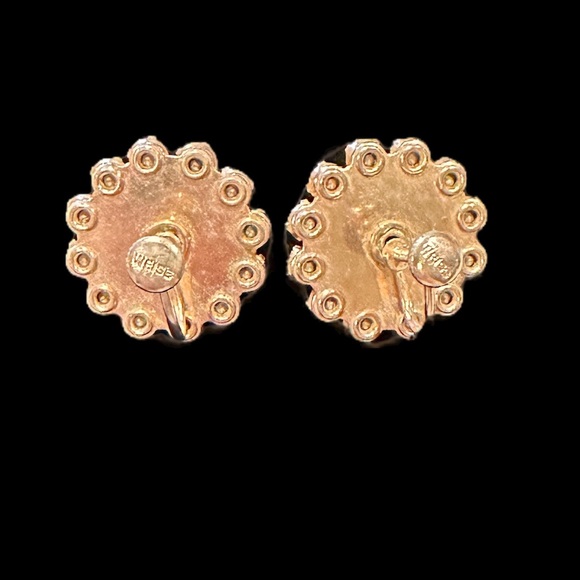 Vintage WEISS Stamped Earrings - Picture 2 of 3